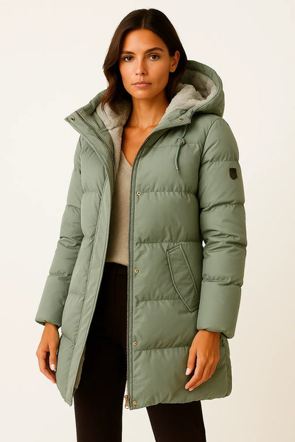 Hannah – Hooded Puffer Jacket with Soft Fleece Lining for Women
