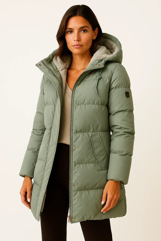 Hannah – Hooded Puffer Jacket with Soft Fleece Lining for Women