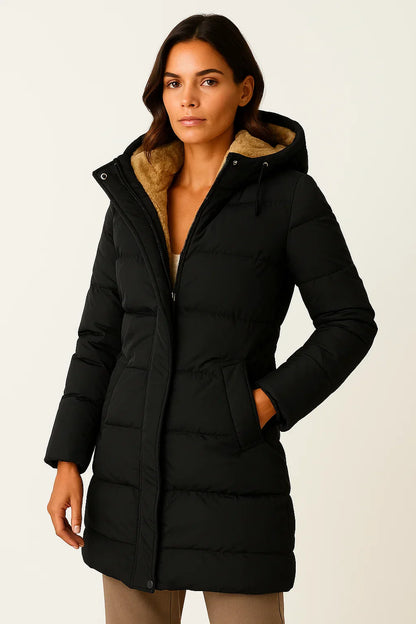 Hannah – Hooded Puffer Jacket with Soft Fleece Lining for Women