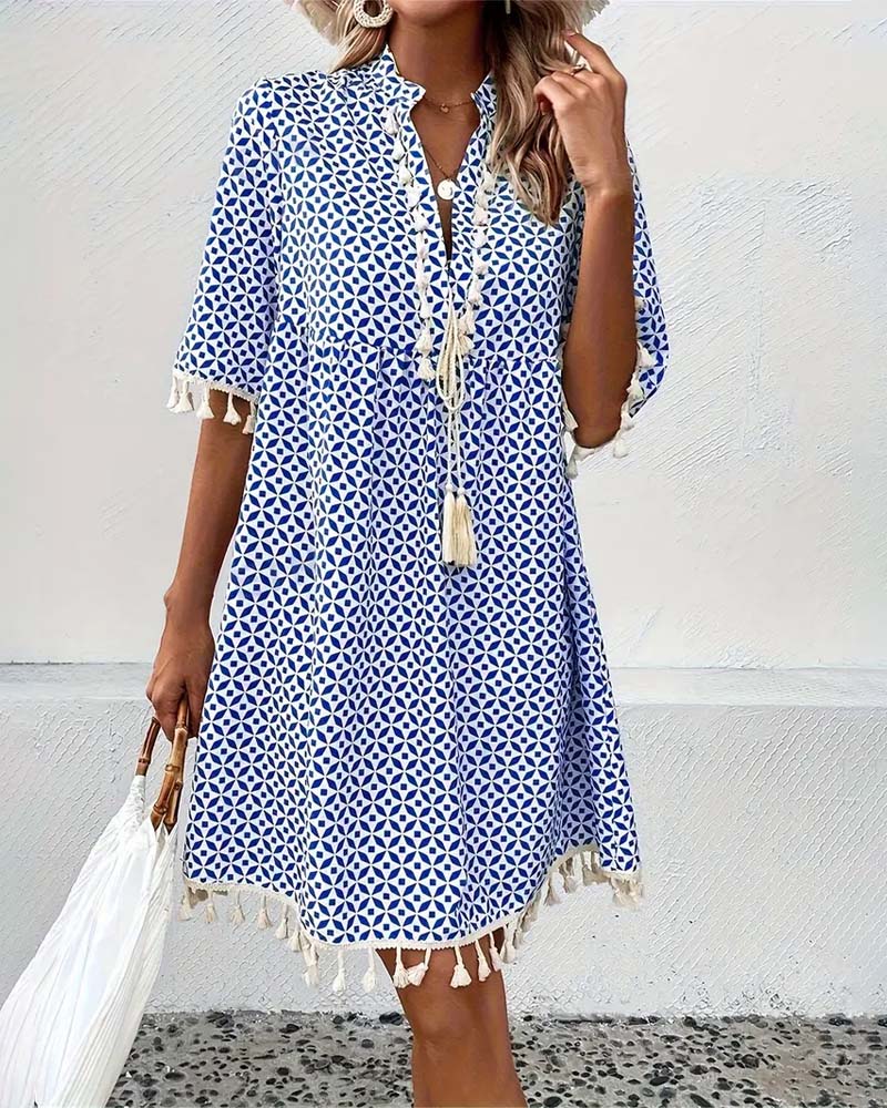 Mira – Letnia sukienka boho z frędzlami
