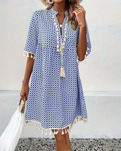 Mira – Letnia sukienka boho z frędzlami