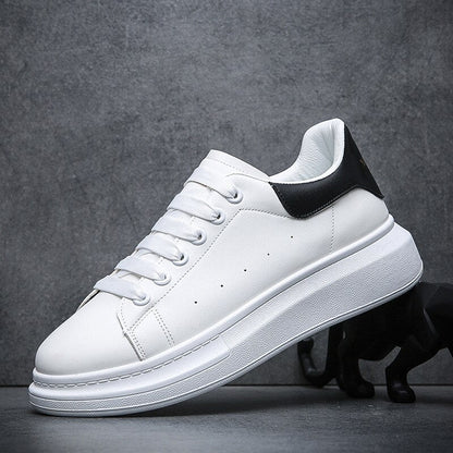 Arlo - Męskie sneakersy białe z czarną piętą