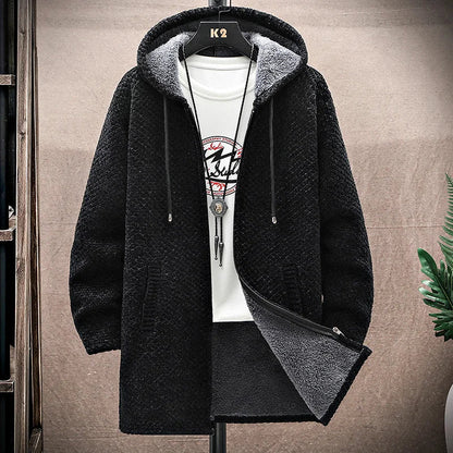 Lukas – Hooded Fleece-Lined Long Jacket
