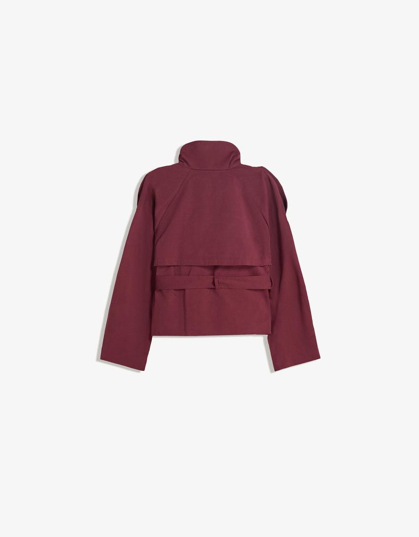 Camila – Krótki Trencz z Paskiem Damski