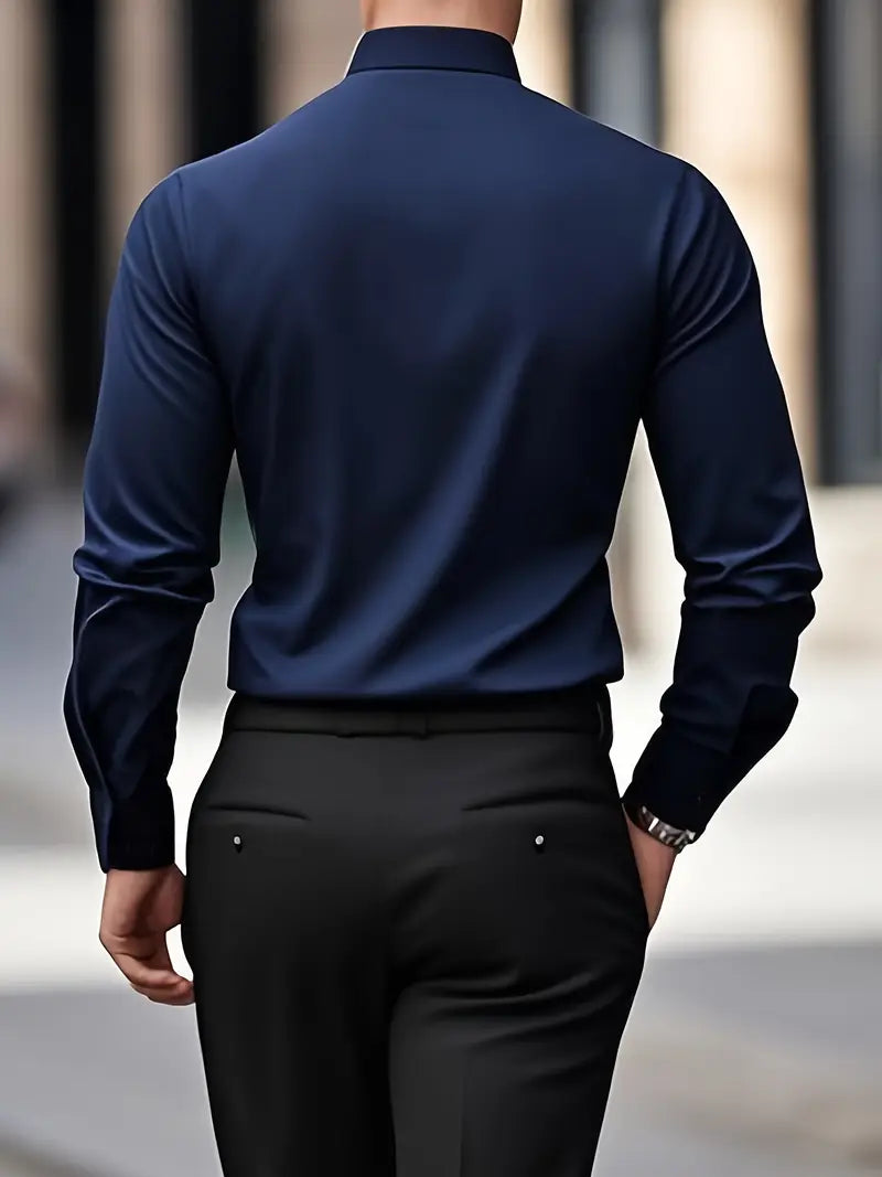 Adrian – Męska elegancka koszula slim fit w kolorze błękitnym