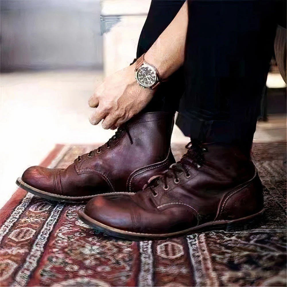 Mason – Vintage Leather Lace-Up Boots for Men