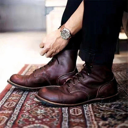 Mason – Vintage Leather Lace-Up Boots for Men