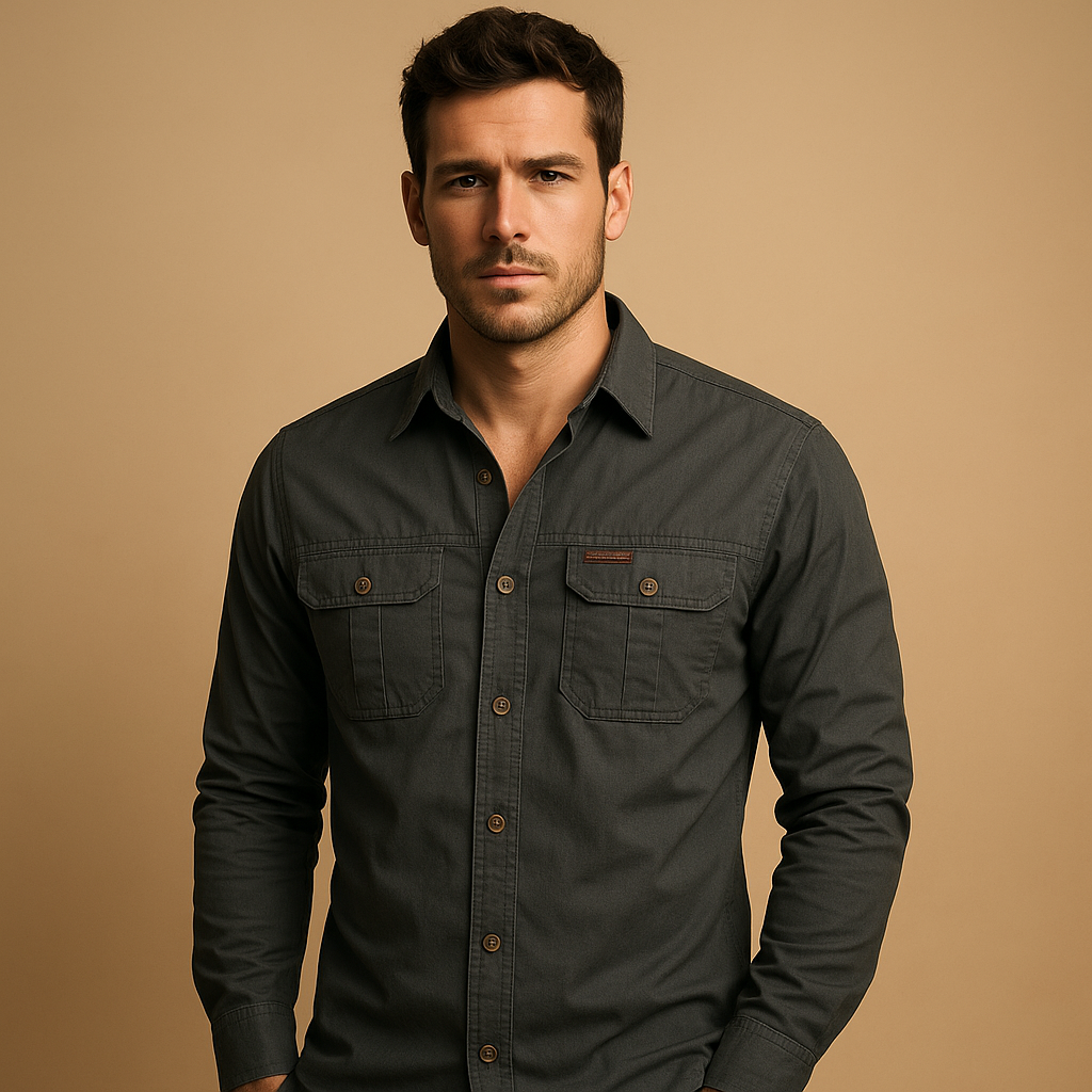 Marcus – Utility-Inspired Long Sleeve Shirt for Men