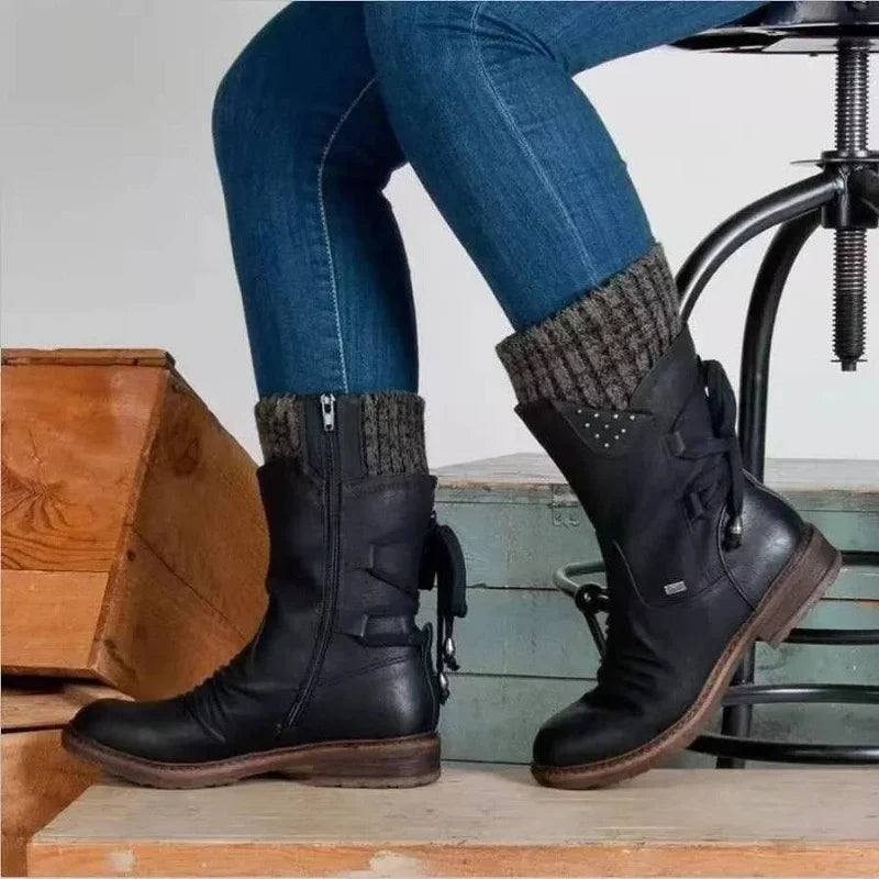 Nora – Cozy Buckle Ankle Boots for Women