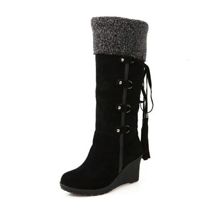 Alba – Mid-Calf Wedge Winter Boots Womens
