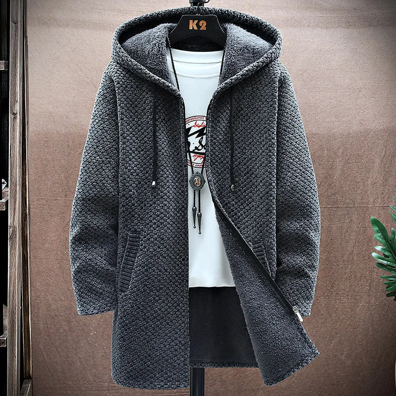 Lukas – Hooded Fleece-Lined Long Jacket
