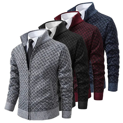 William – Textured Zip-Up Men’s Knit Jacket