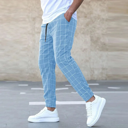 Leon – Slim Fit Check Jogger Trousers