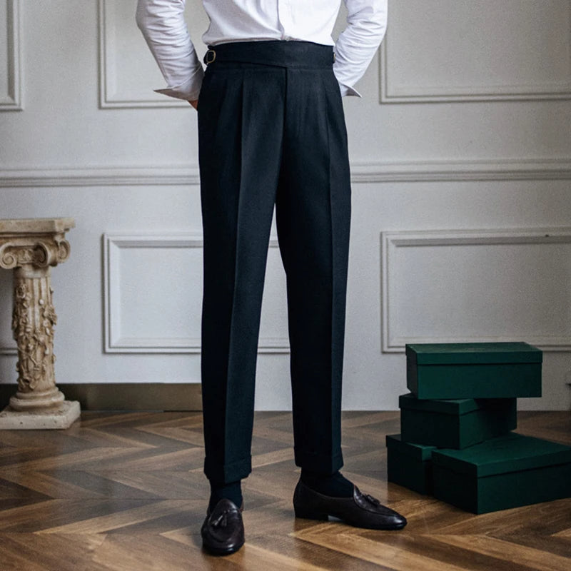Paul – Men’s Pleated Tailored Trousers