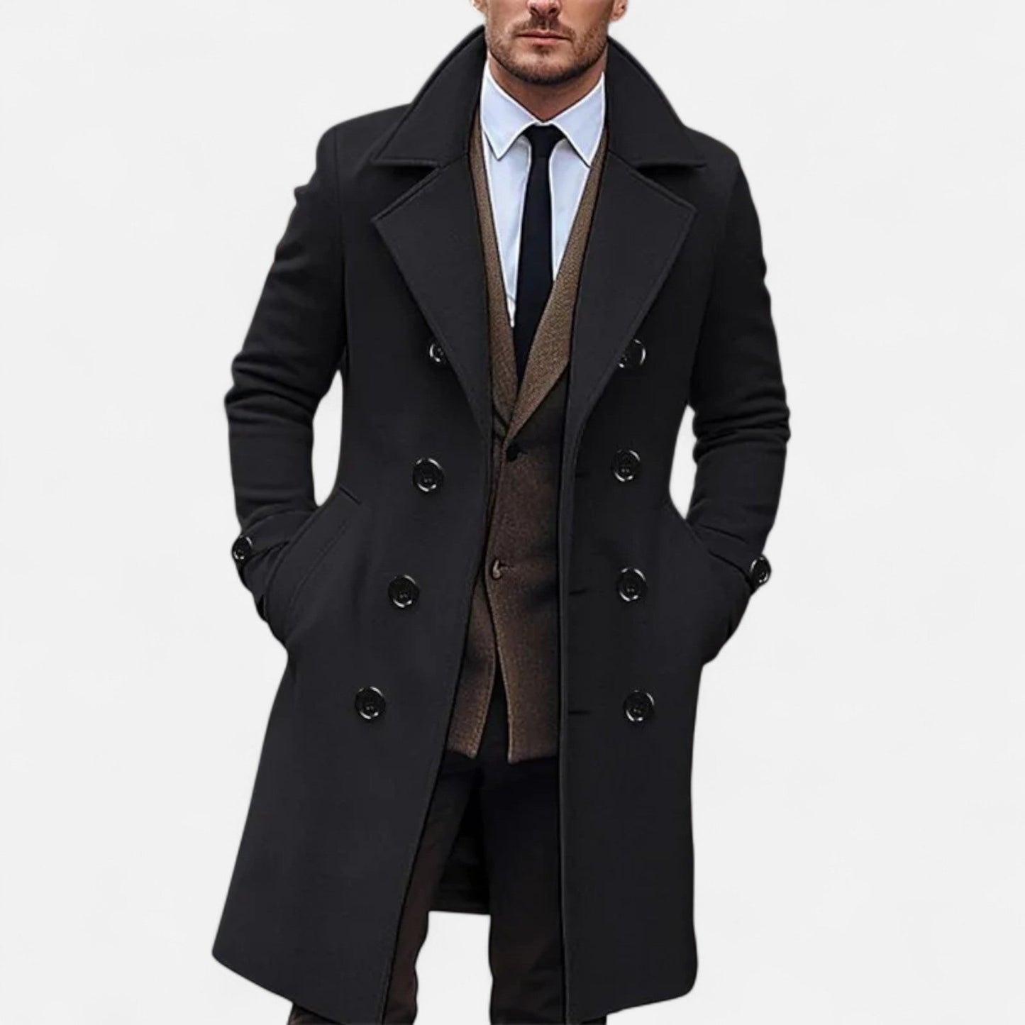Mateo – Tailored Double-Breasted Men’s Long Coat