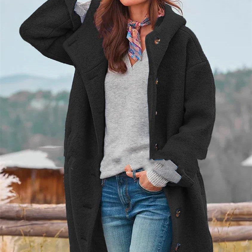 Gabriela - Wełniany płaszcz oversize z guzikami