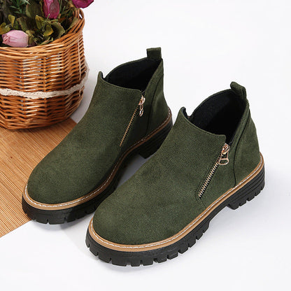 Lena – Zip-Side Chunky Sole Ankle Boots for Women