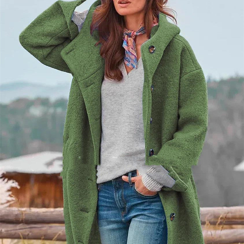 Gabriela - Wełniany płaszcz oversize z guzikami