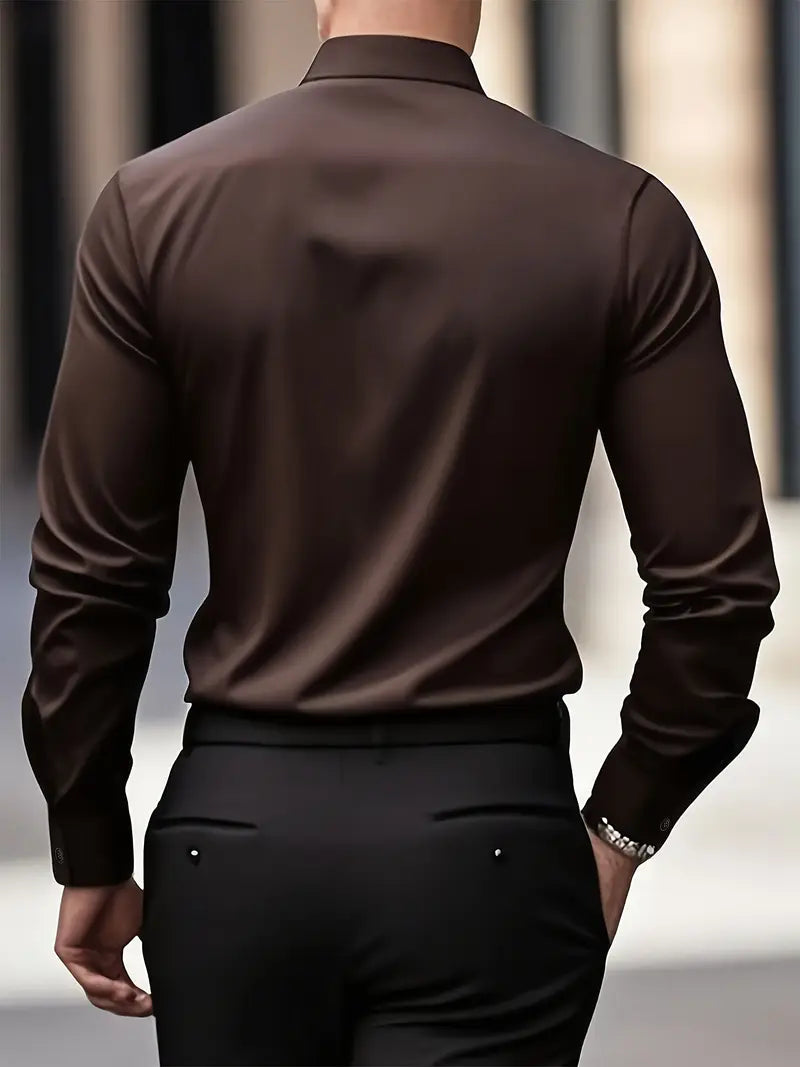 Adrian – Męska elegancka koszula slim fit w kolorze błękitnym