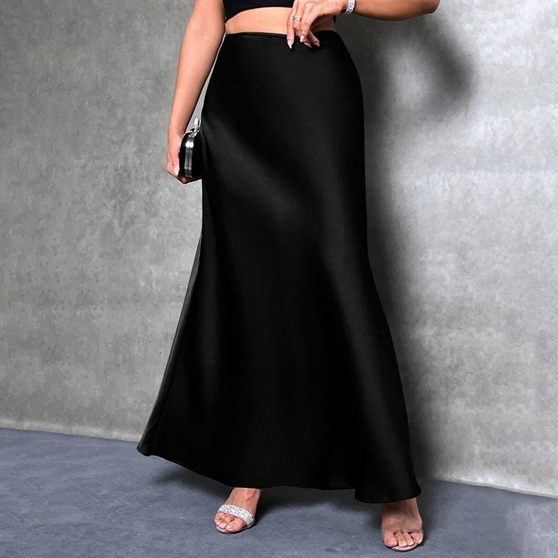 Ewelina - Satynowa spódnica maxi elegancka