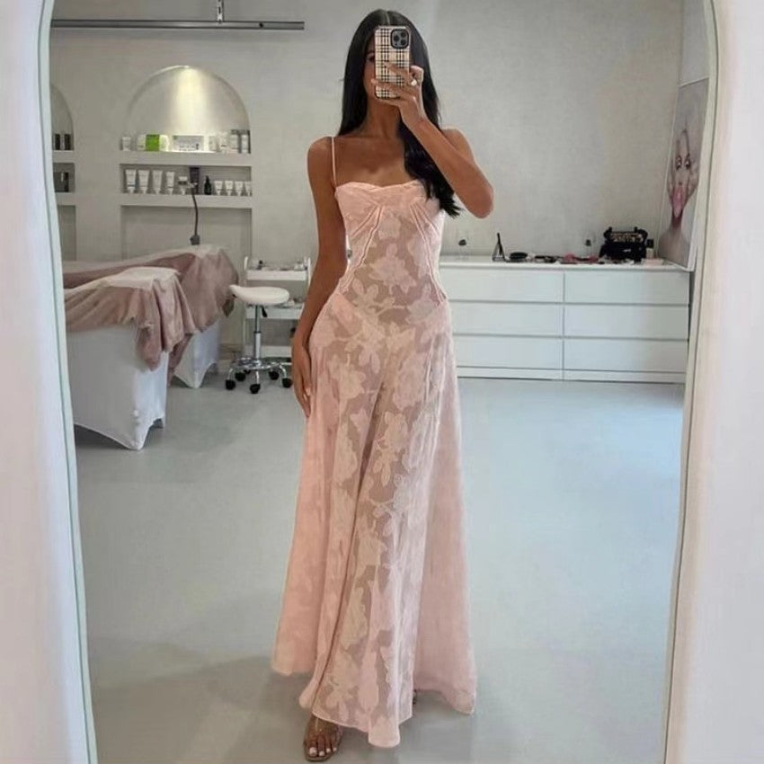 Serena – Koronkowa sukienka maxi na ramiączkach