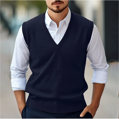 William – Classic V-Neck Knit Sweater Vest for Men