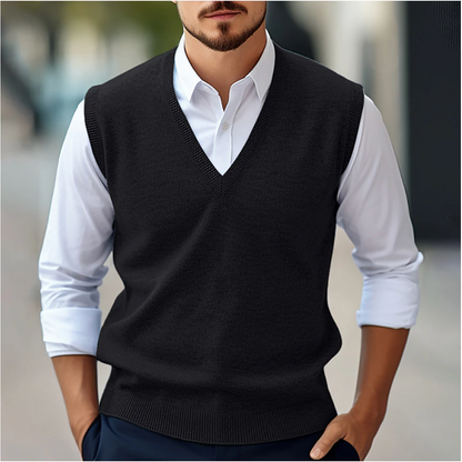 William – Classic V-Neck Knit Sweater Vest for Men