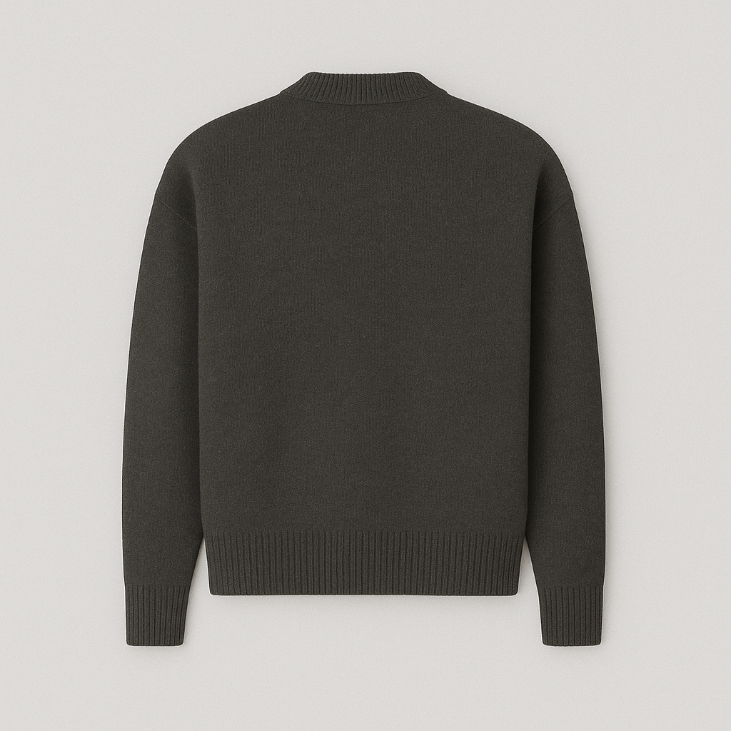 Adriana – Wełniany Sweter z Haftowanym Motywem Serca Damski