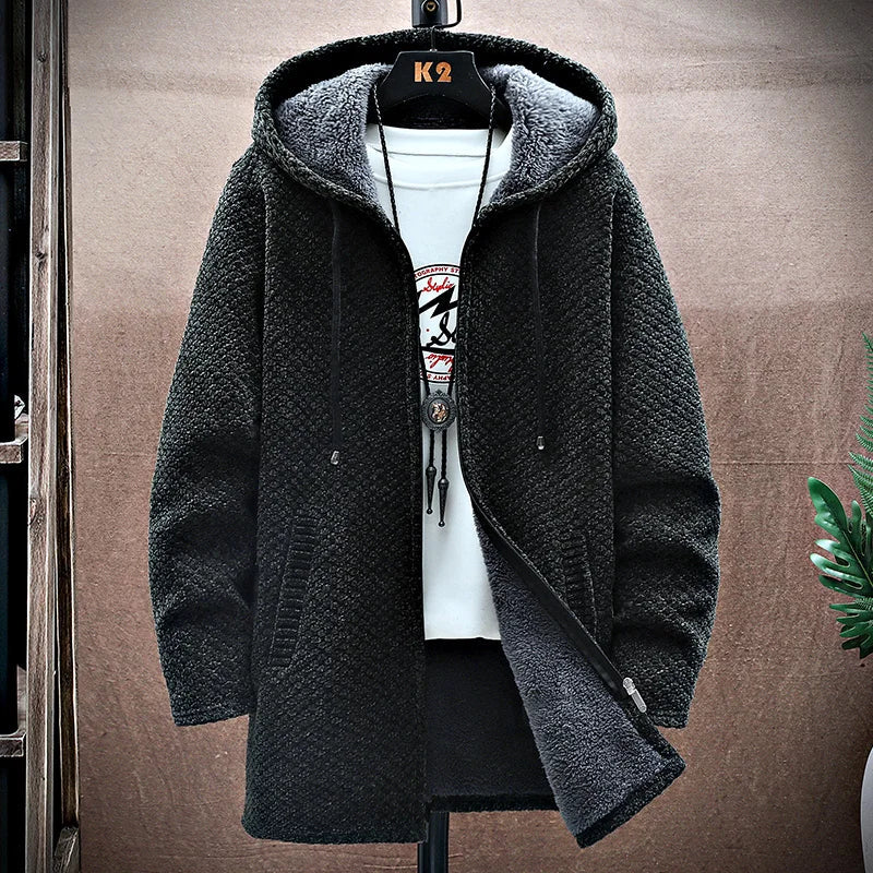 Lukas – Hooded Fleece-Lined Long Jacket