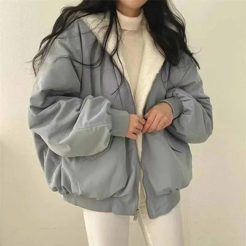 Aria – Oversized Fleece-Lined Bomber Jacket for Women