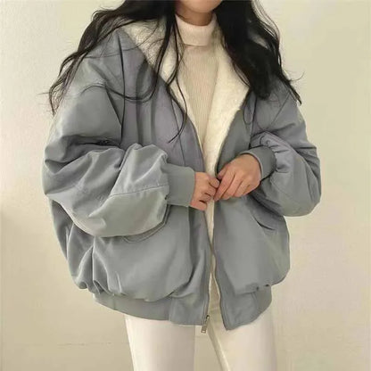 Aria – Oversized Fleece-Lined Bomber Jacket for Women