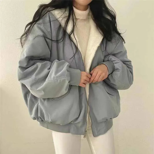 Aria – Oversized Fleece-Lined Bomber Jacket for Women