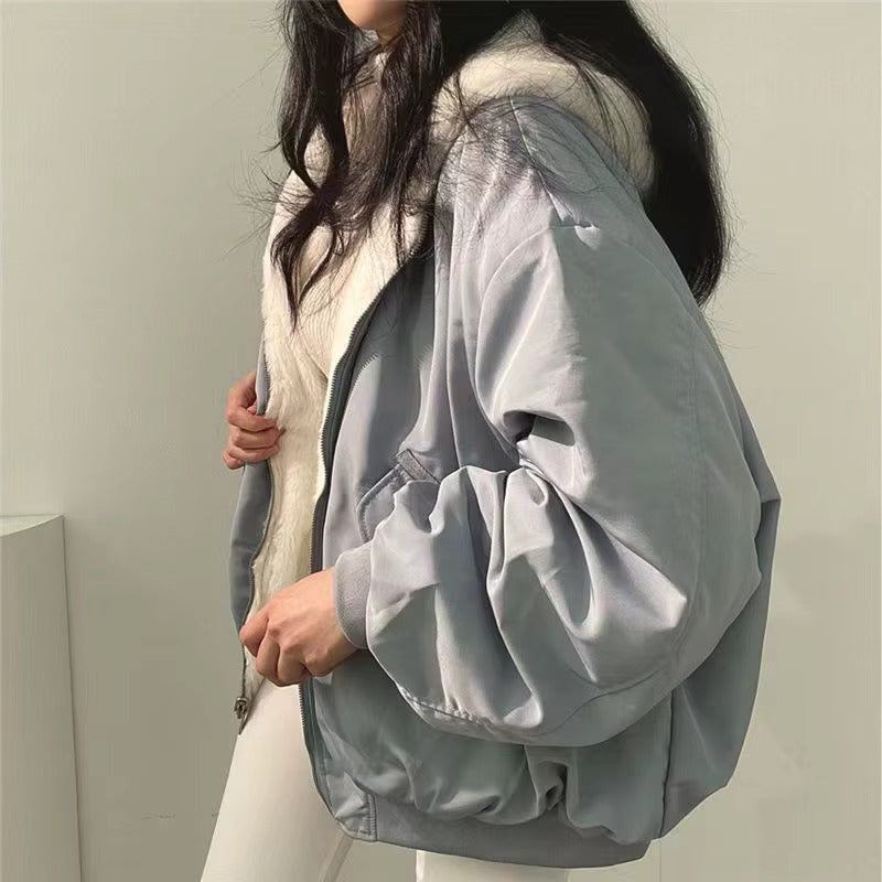 Aria – Oversized Fleece-Lined Bomber Jacket for Women