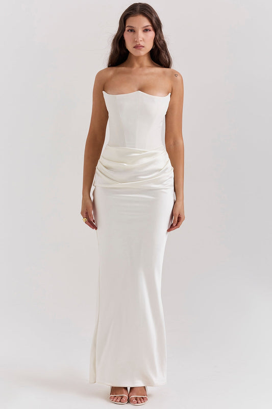 Sofía – Strapless Sculpted Maxi Dress for Women