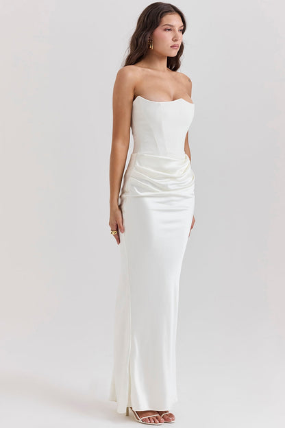 Sofía – Strapless Sculpted Maxi Dress for Women