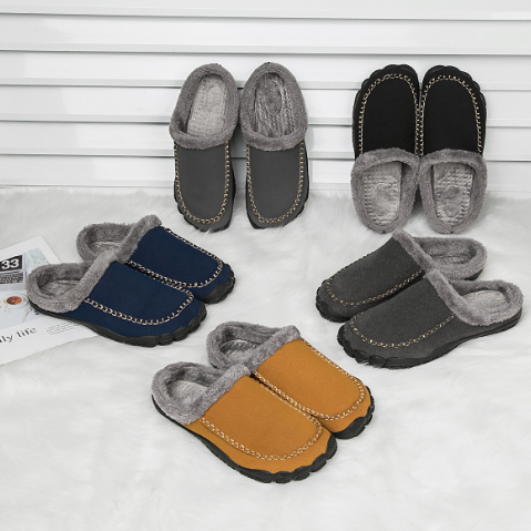 Harvey – Cosy Fur-Lined Slip-On Slippers for Men