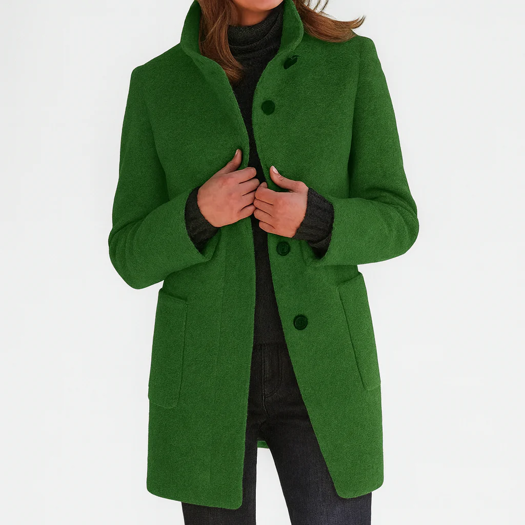 Lana – Tailored Wool-Blend Button-Up Coat for Women