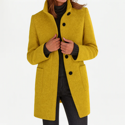 Lana – Tailored Wool-Blend Button-Up Coat for Women