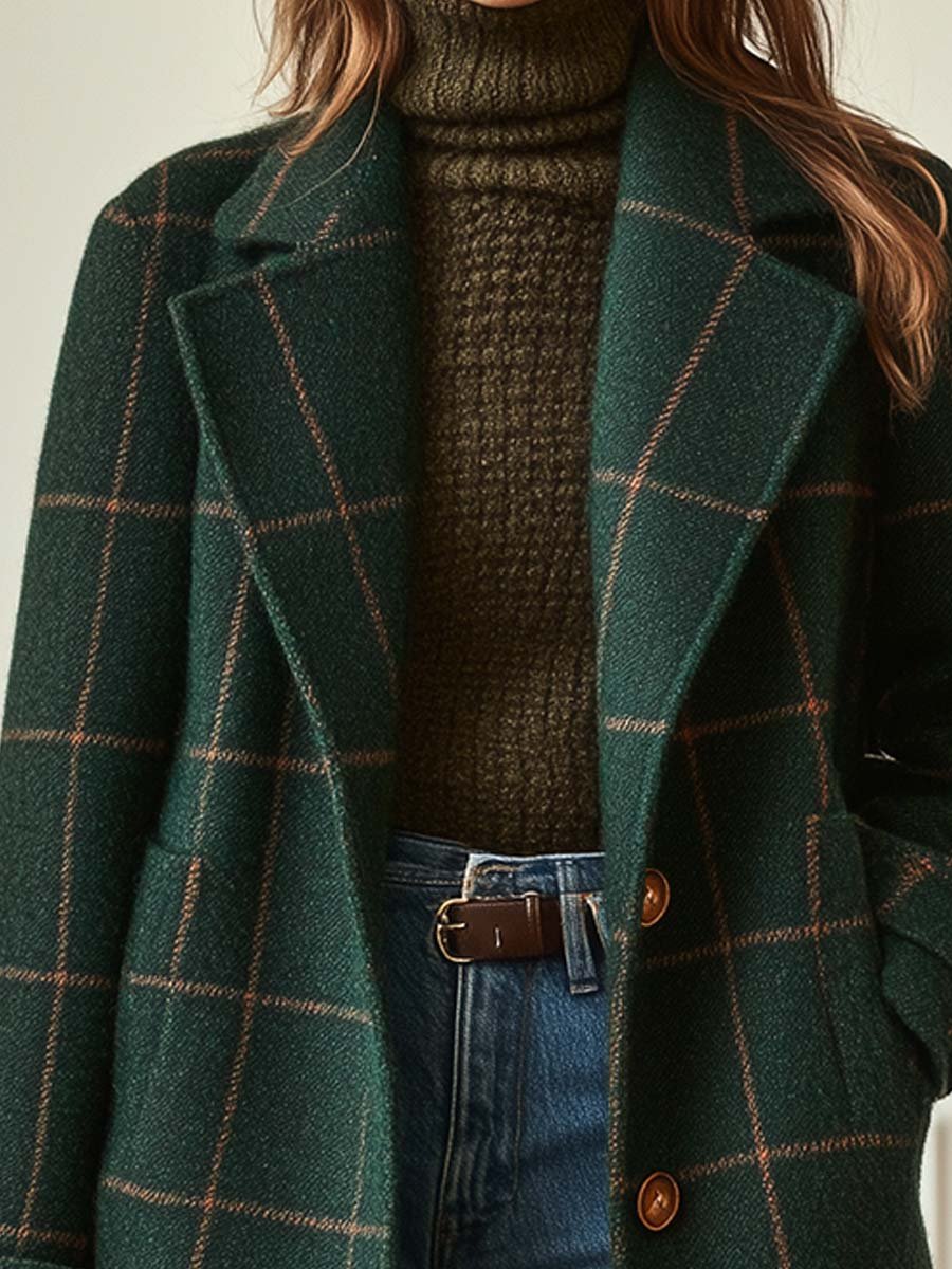 Almira – Tailored Check Longline Coat Women