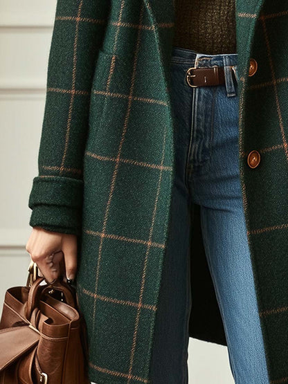 Almira – Tailored Check Longline Coat Women