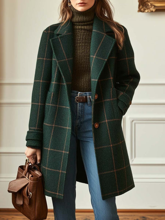 Almira – Tailored Check Longline Coat Women