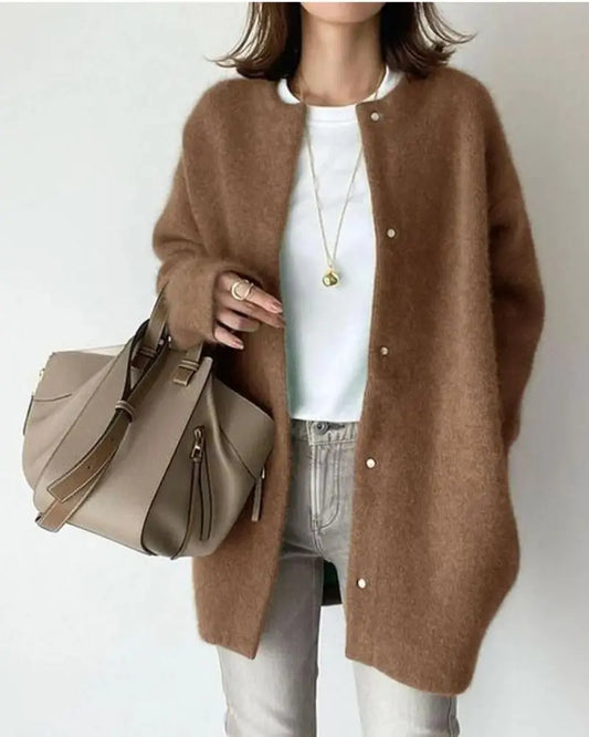 Aleksandra – Kardigan damski oversize z wełny