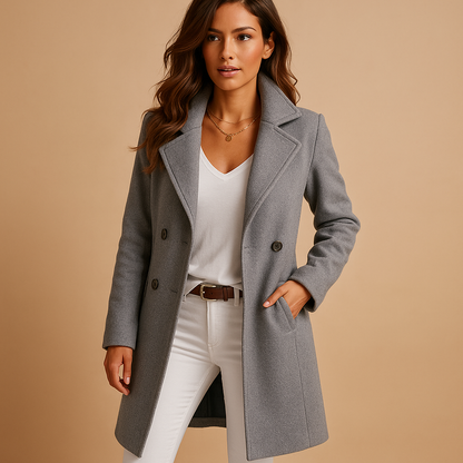 Victoria – Classic Tailored Wool-Blend Coat for Women