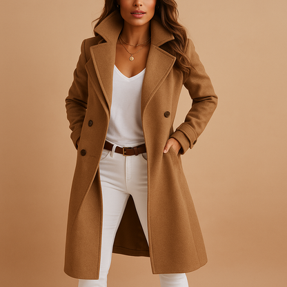 Victoria – Classic Tailored Wool-Blend Coat for Women