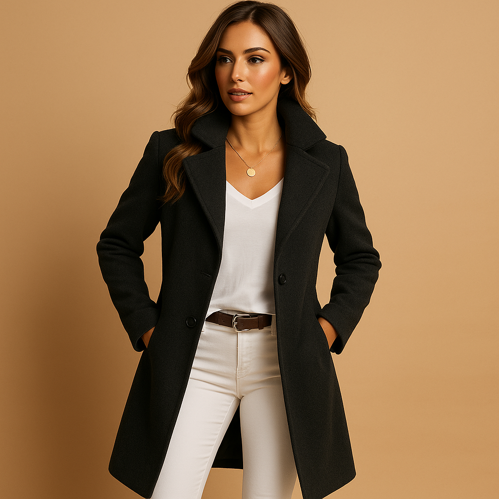 Victoria – Classic Tailored Wool-Blend Coat for Women
