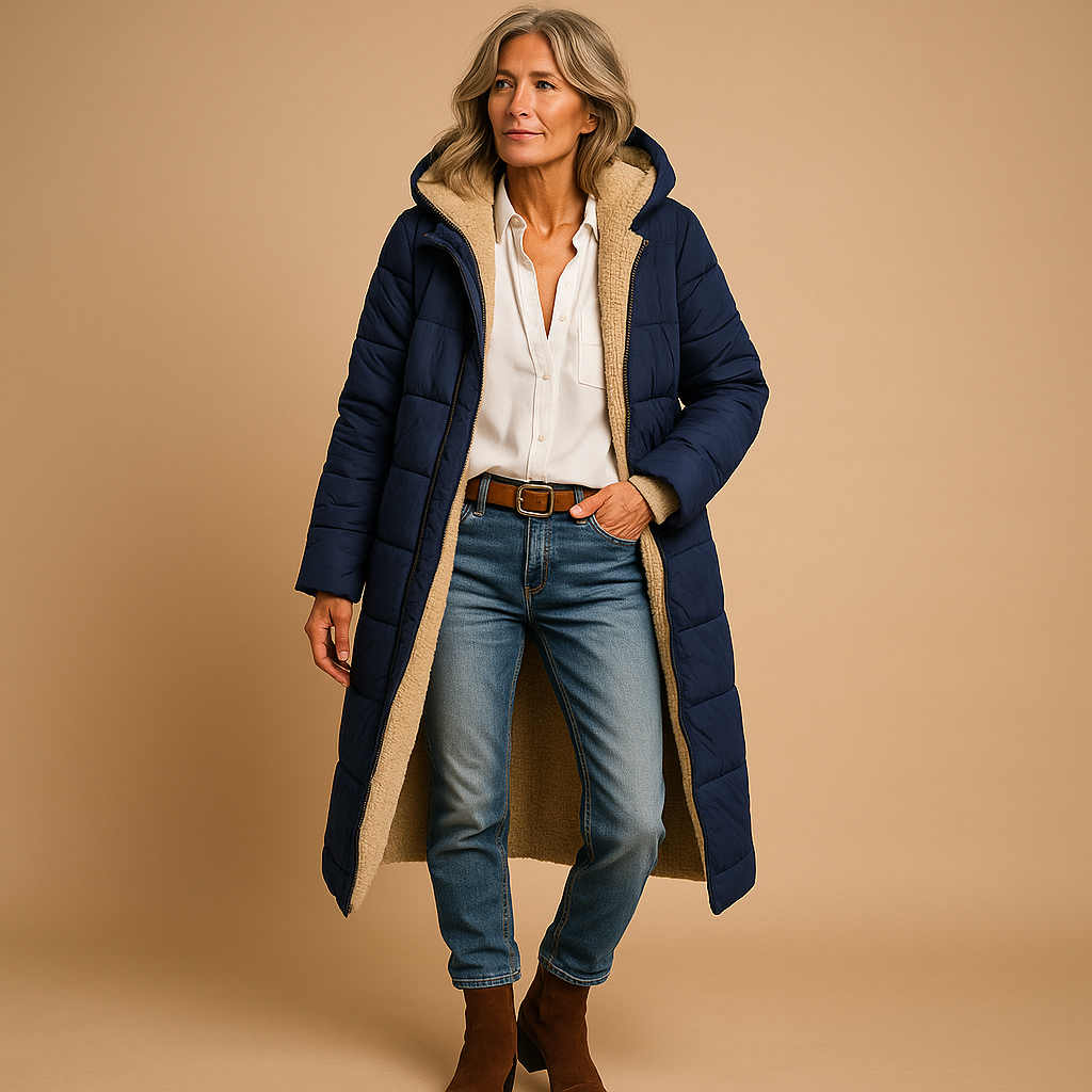 Ava – Longline Sherpa-Lined Winter Coat for Women