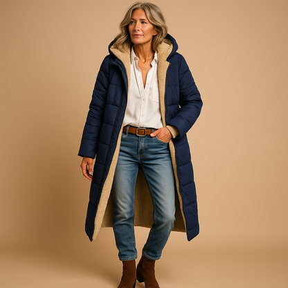 Ava – Longline Sherpa-Lined Winter Coat for Women