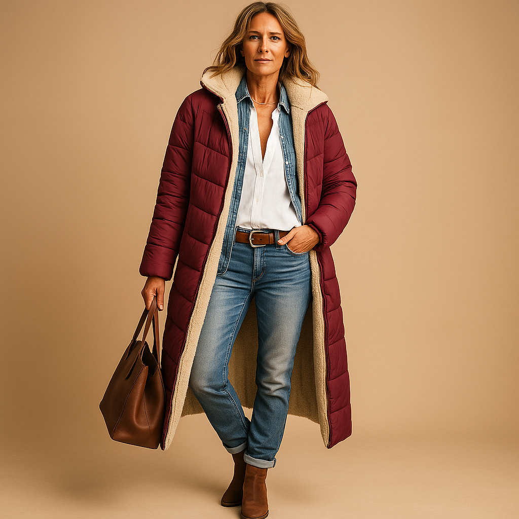 Ava – Longline Sherpa-Lined Winter Coat for Women