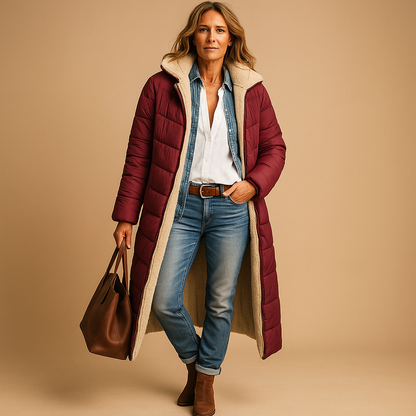 Ava – Longline Sherpa-Lined Winter Coat for Women