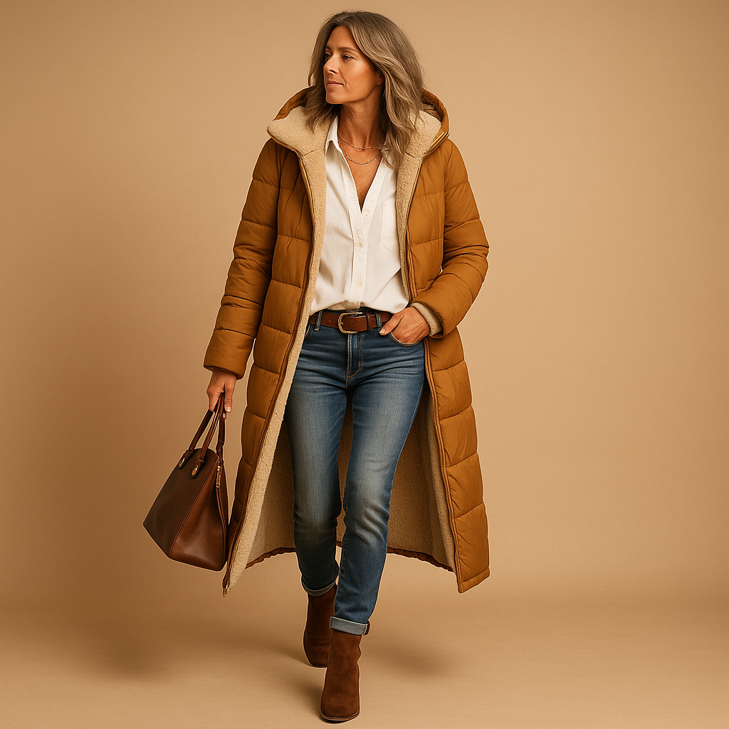 Ava – Longline Sherpa-Lined Winter Coat for Women